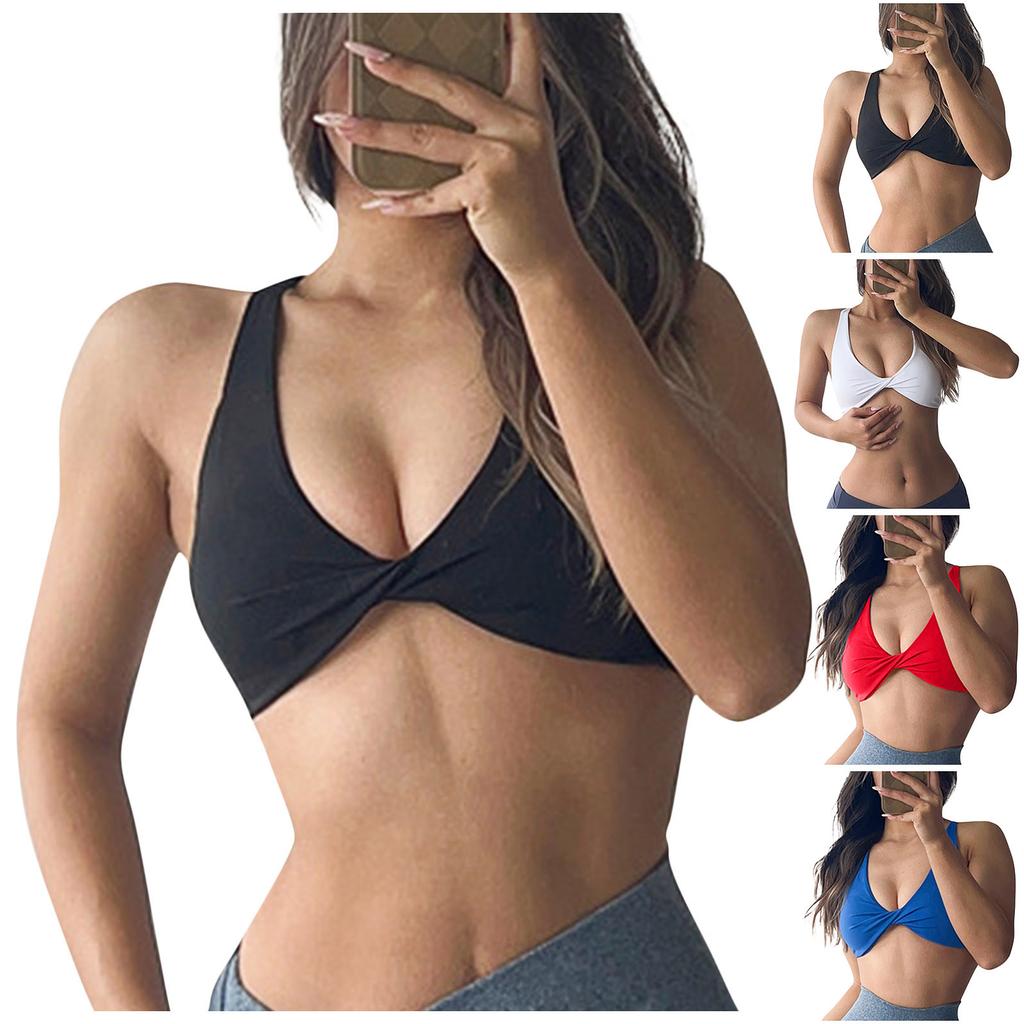 Женский спортивный бюстгальтер с мягкой подкладкой и открытой спиной, спортивный бюстгальтер для йоги и фитнеса