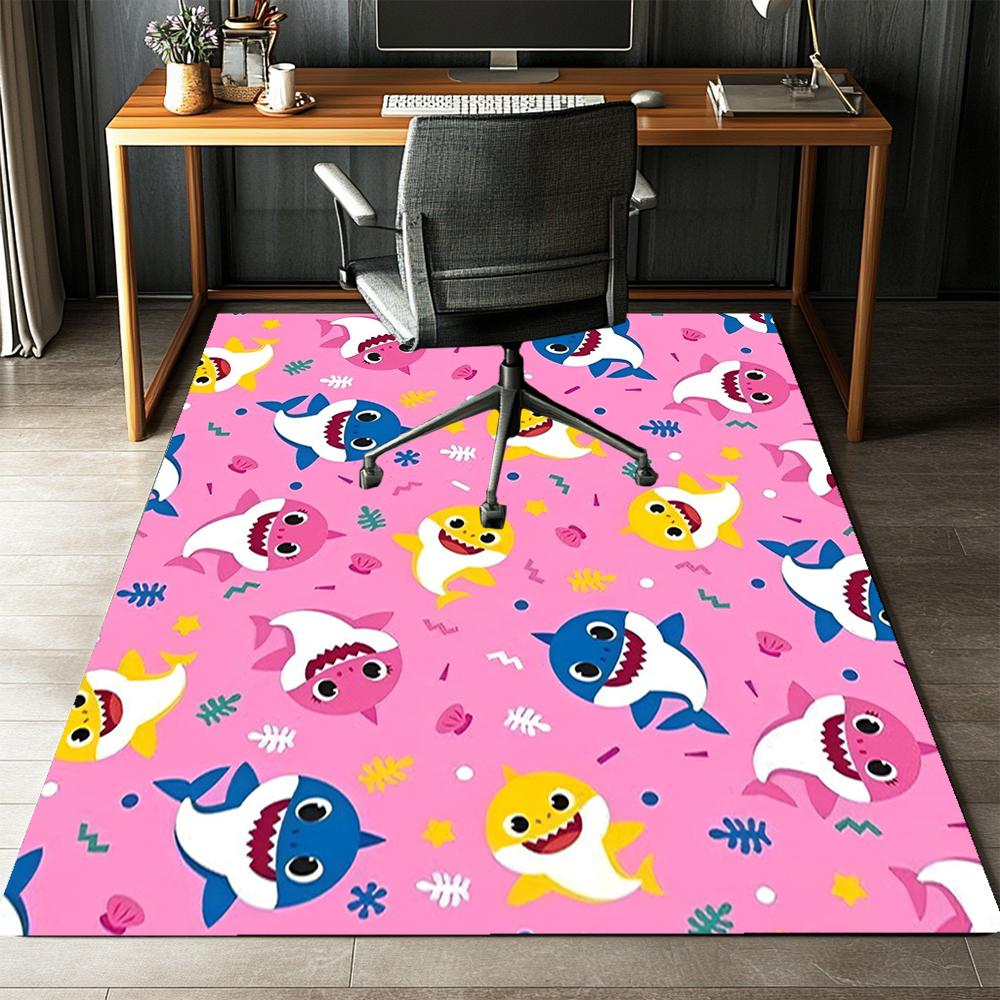 Shark Printed Carpet Rug for Office Chair Living Room Bedroom Kitchen Room Decor Gifts