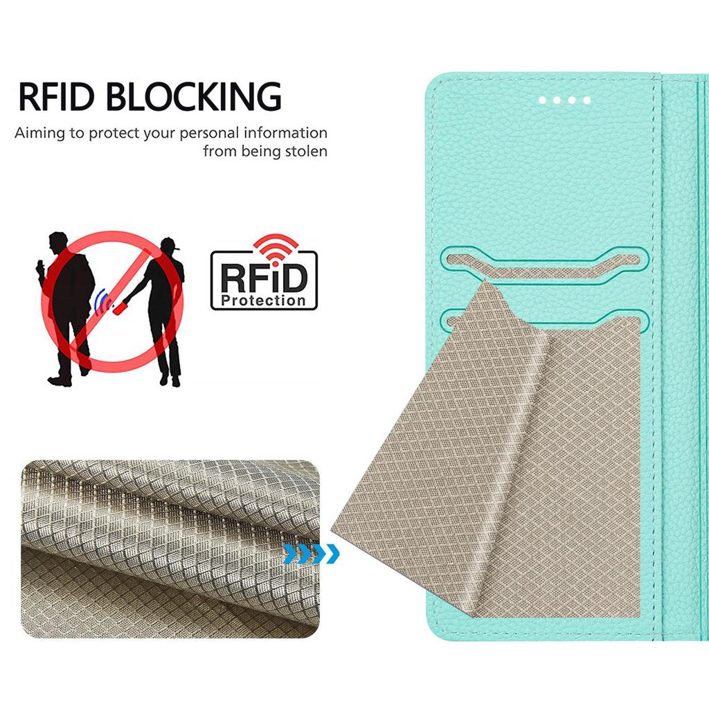 For OnePlus Ace 5 Pro 5G/OnePlus 13R 5G Wallet Case RFID Blocking Litchi Texture Leather Mobile Cover