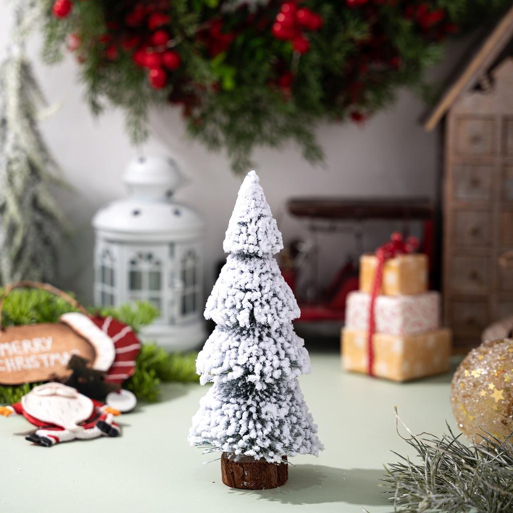 Мини Рождественские украшения Снежная сосна Рождественские украшения для дома Настольные Рождественские Навидад Новый год Подарок DIY Поделки