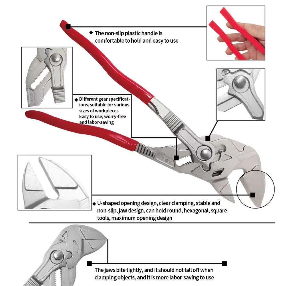 Регулируемые плоскогубцы Eagle Beak с большим отверстием, разводной гаечный ключ, быстрые плоскогубцы для водяных насосов, бытовые