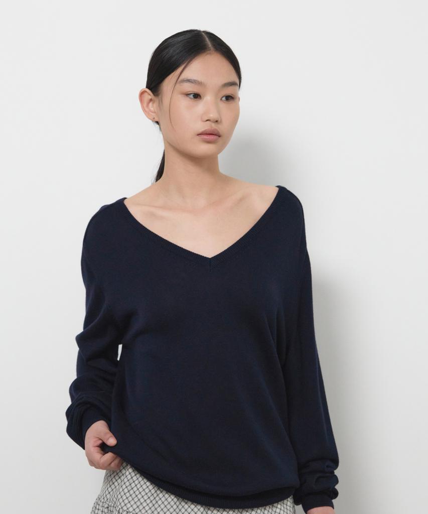 GBH APPAREL Loose V-Neck Knit / Navy
