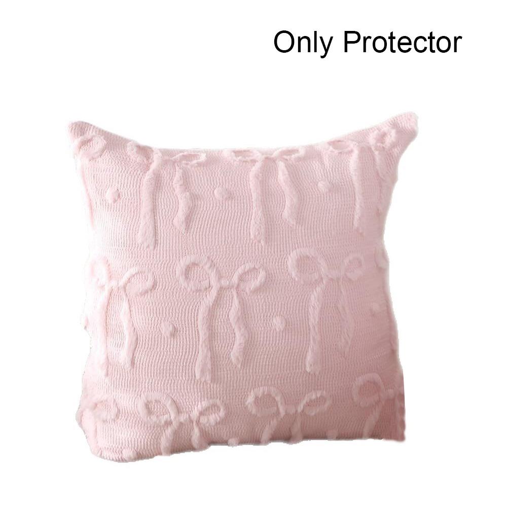 Removable Pillow Cover Bow Pillowcase Durable Pillow Case Protector Sofa Decoration
