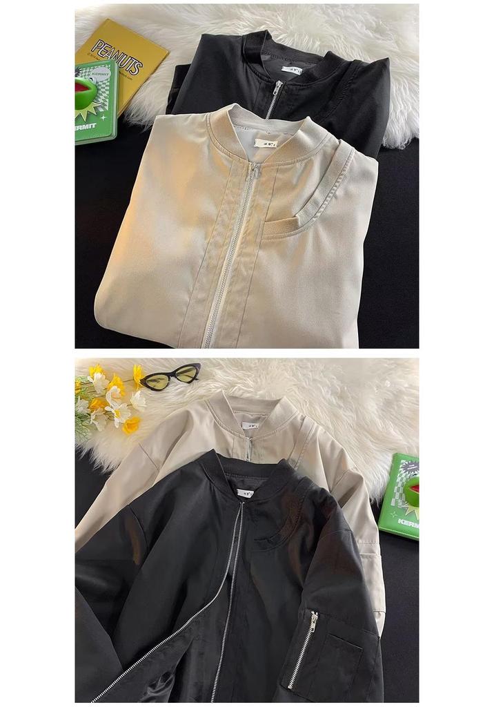 Men's and Women's Lightweight Retro Baseball Jacket - Spring/Autumn, Handsome Loose Fit.