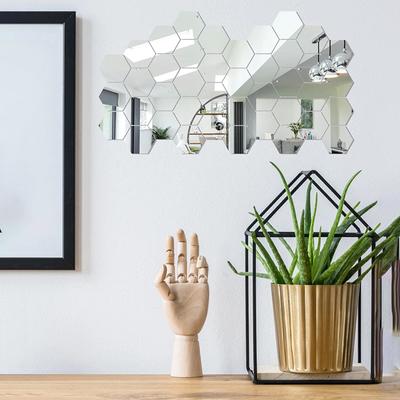 DIY 3D Зеркало Наклейка На Стену Шестигранная Акриловая Самоклеящаяся Зеркальная Наклейка Съемные Художественные Наклейки На Стену Для Домашнего Декора Спальни