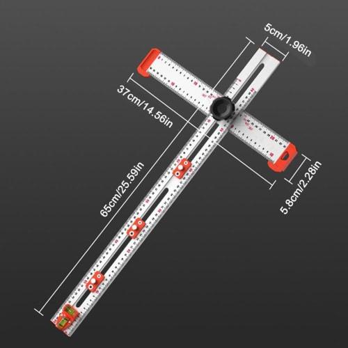 T-square, Aluminum Alloy Sliding T-square, Woodworking Ruler, Marking Gauge, Adjustable Angle, Positioning Scribe Tool, Architect T-square, Carpentry,