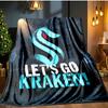 Go Team Kraken! Blanket Flannel Throw for Sofa, Indoor, Camping, Living Room, Office, Chair, And Bed Soft Birthday Gift