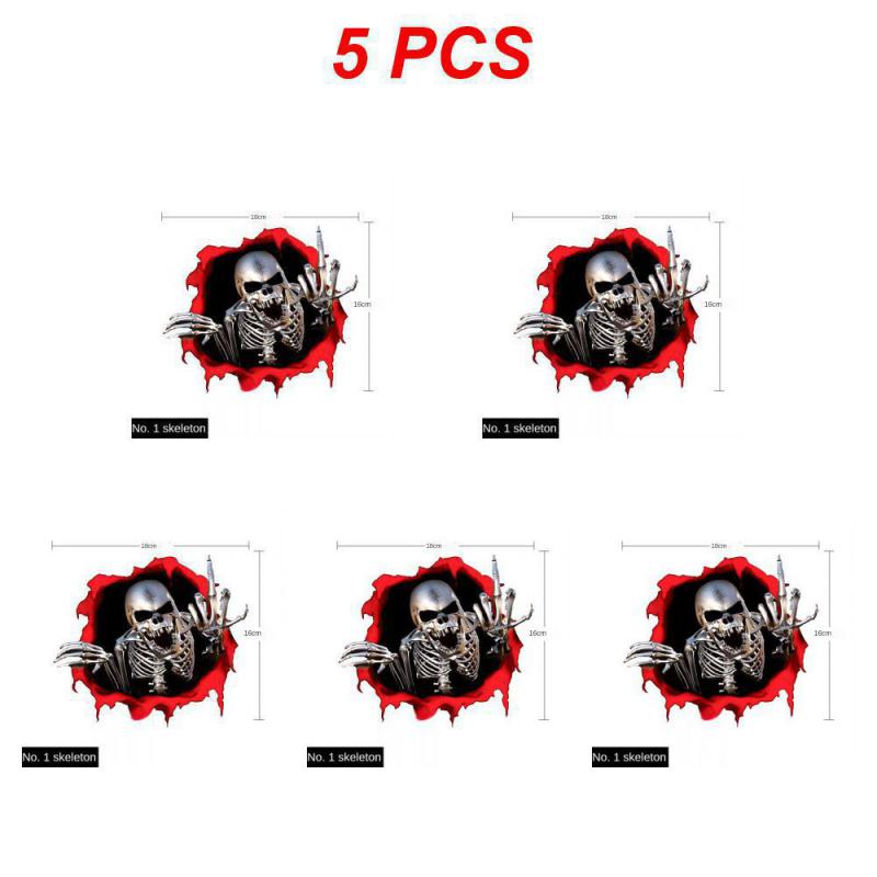 2~5 шт. наклейки на автомобиль скелет череп в отверстии забавные красочные автомобильные наклейки отверстие ужас череп наклейка на автомобиль