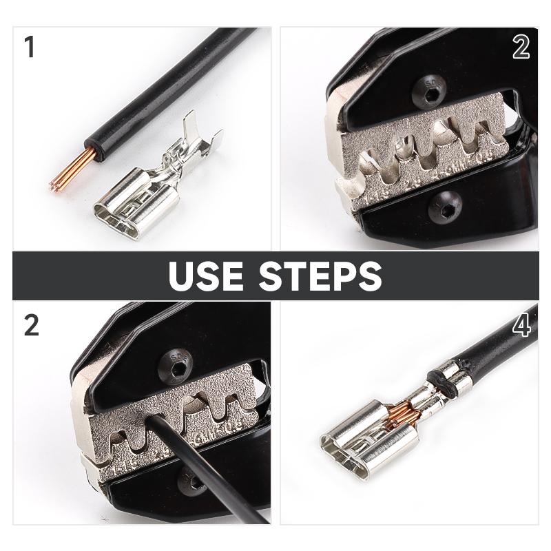 Инструмент для обжима открытых неизолированных клеммных гнезд, 20-10AWG (0,5-6 мм²) обжимной инструмент с храповым механизмом, обжимной инструмент для клемм проводов HX-03B