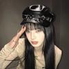 Лолита Крутая Готическая Кепка с Шипами из ПУ Кожи Шляпа Художника Клепки Панк Кепка Хип-Хоп Кепка