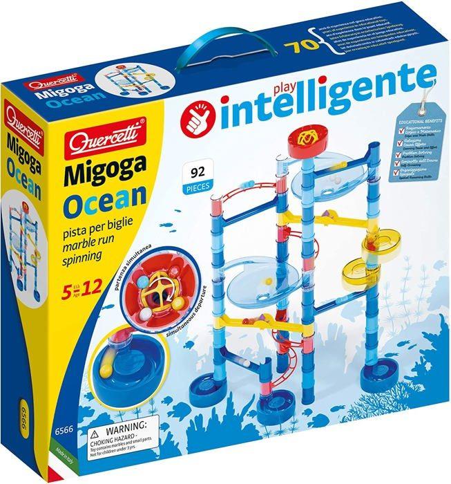 Circuit de billes créatif quercetti migoga ocean spinning piste pour enfants - 6566