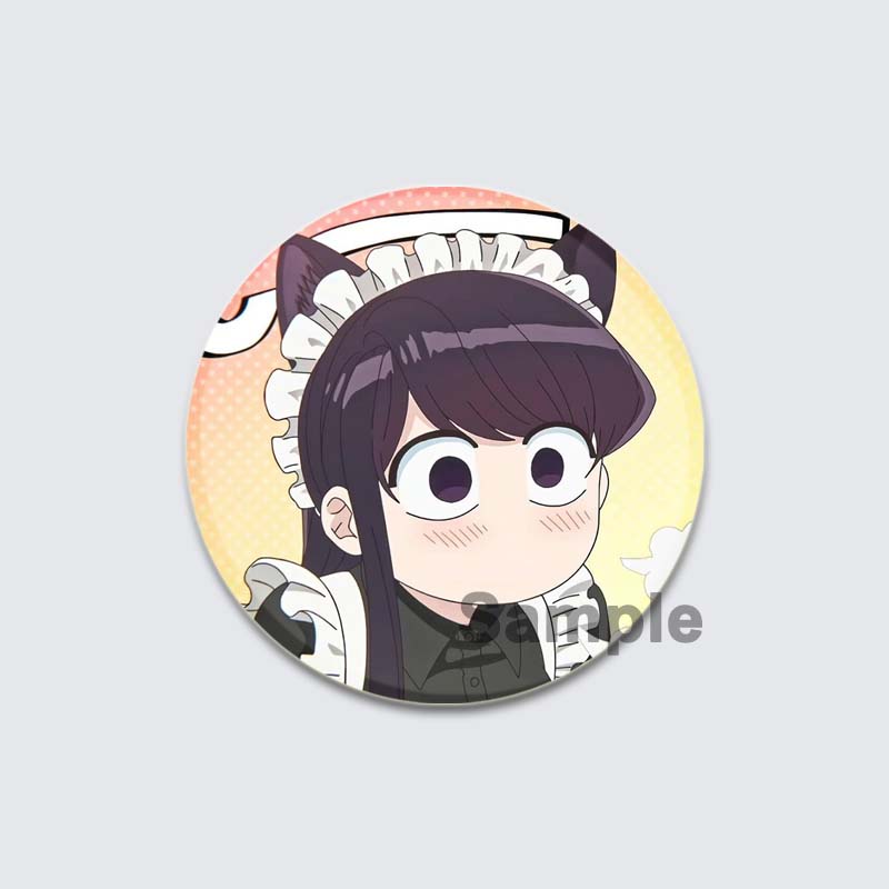 32/44/58 мм Komi Can T Communicate Круглая булавка Милая мультяшная застежка-брошь для рюкзака Аксессуары для одежды Аниме Коллекция Значков Украшения