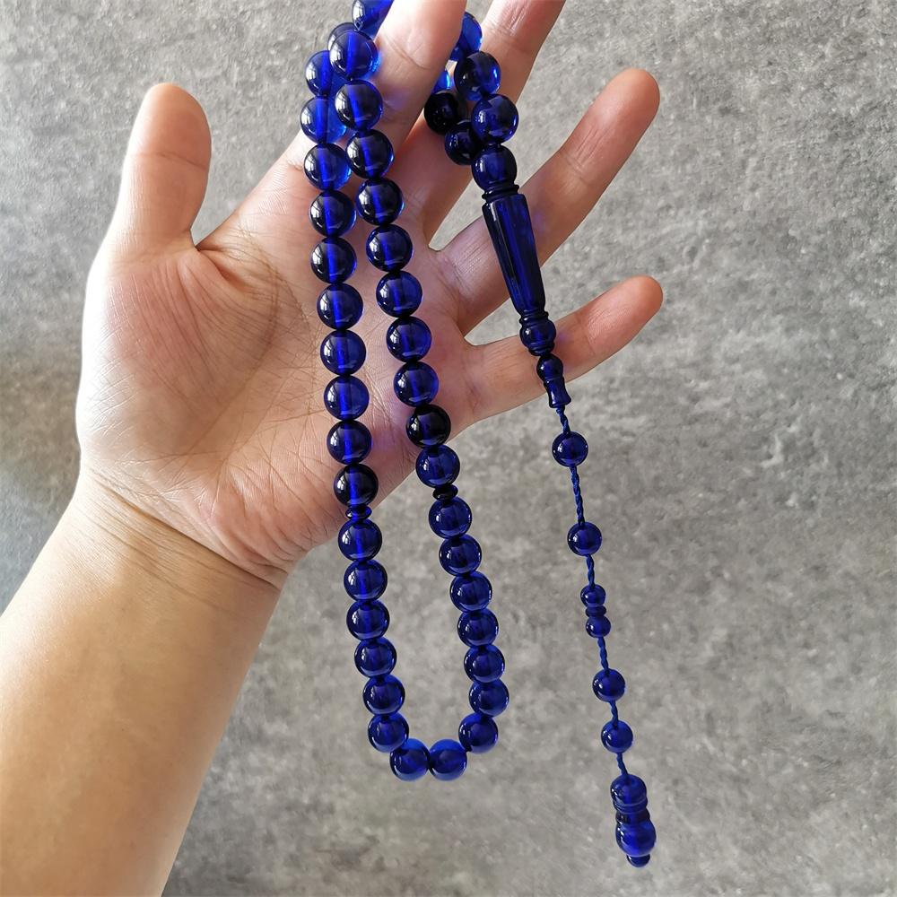 Blue Tasbih Islam Rosary Muslim Eid Gift 33 Prayer Beads Man Misbaha Saudi Fashion Jewelry 10mm Round Tesbih Sibha