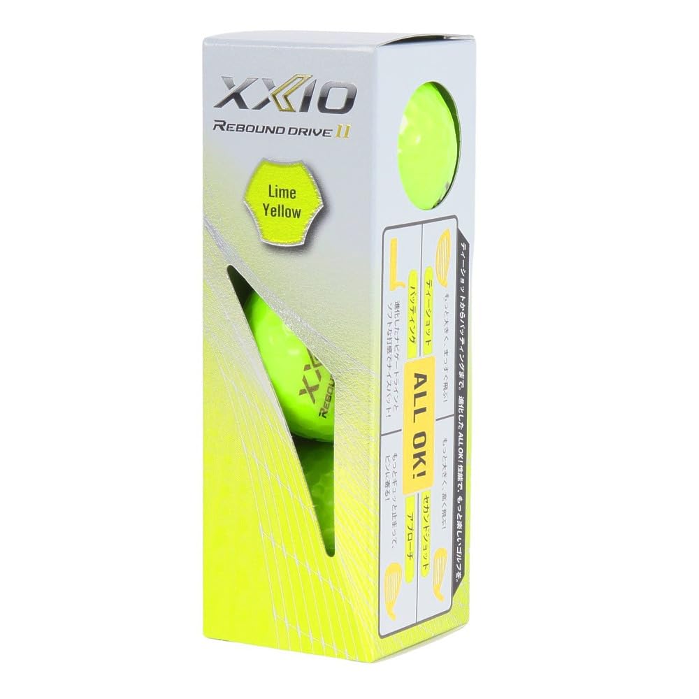 XXIO Rebound Drive Golf XXIO RD2 XN RD2 YEL Рукав x Мячи, (3-Pack) (Желто-зеленый/FF/Мужской)