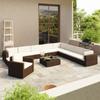 Day and Night - Day and Night Garden Furniture and Cushions Set 12 Pieces Brown Synthetic Rattan