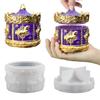 1pc Candle Jar Resin Mold Carousel Silicone Molds With Lids Epoxy Resin Casting Molds For DIY Jewelry Storage Box Organizer