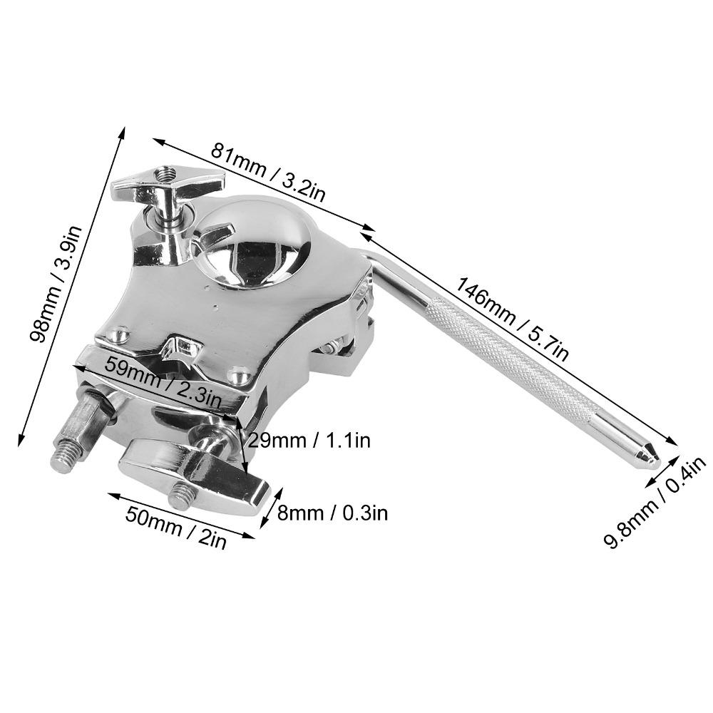 Metal Drum Mount Bracket Silver Color Drum Set Extension Clip Percussion Mounting Bracket For Drum