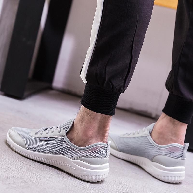 Весна и Осень Новый Стиль Мужские Кроссовки Обувь Слипоны Резиновые Плоские Кроссовки Сетка Повседневная Обувь Внешняя Торговля