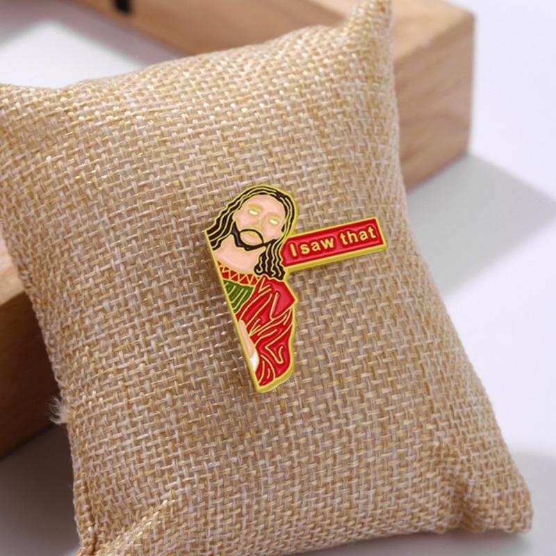 I Saw That Pins Backpack Funny Jesus Brooch Pins Clothes Brooch Schoolbag Accessories Badges Jewelry Gift for Women Men