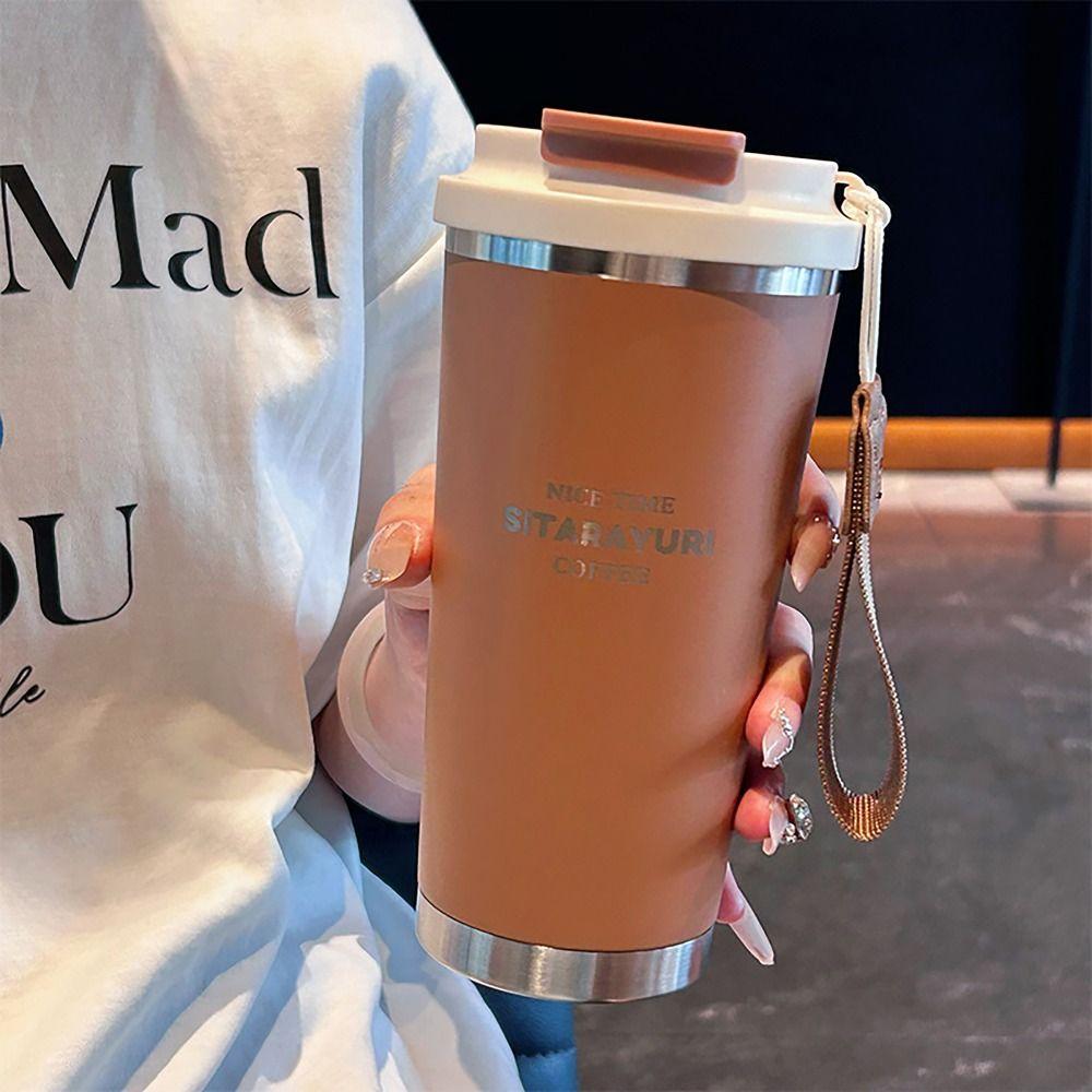 450ml Hot Cold Water Bottle Leak-proof Straw Cup Winter Insulated Cup for School Office Outdoor