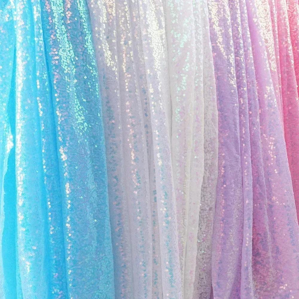 Ткань с вышивкой пайетками "Иллюзия 3 мм", мелкие пайетки, сценическая, вечернее платье, вышитая ткань, фон, скатерть, багажная ткань