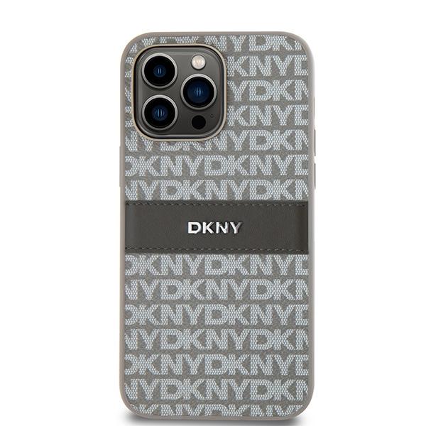 Dkny Dkhcp14Lprthsle Iphone 14 Pro6.1 Beżowy/Beige Twarde Etui Skórzany Pasek Mono & Metalowe Logo