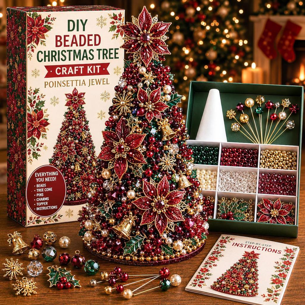 Набор для творчества «Сделай сам» Christmas Tree из бусин, 3D-набор для праздничного творчества с кристаллическими бусинами, цветными украшениями и ангелом на верхушку елки для настольного украшения