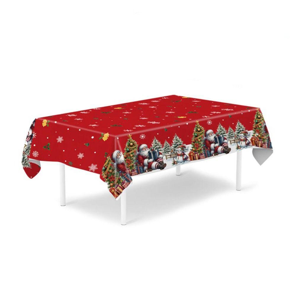 Disposable Christmas Tablecloth Santa Claus Elk Party Tablecloths Table Cover Christmas Decoration