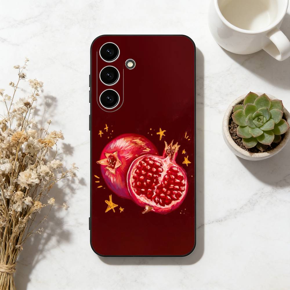 Чехол для телефона с рисунком граната для Samsung Galaxy A73, A72, A71, A70, A53, A52, A51, Другие Мягкий черный чехол