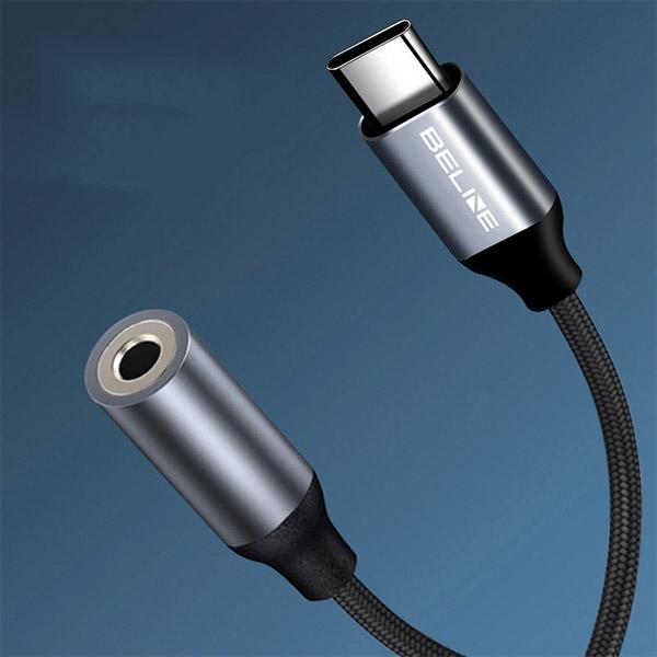 Beline Adapter Usb-C/Jack 3,5Mm Szary/Gray Dac Samsung/Iphone 15