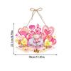 Pink Day Valentines Door Hanging Decor With Flowers Heart Design Party For