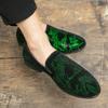 Men's Rhinestone Embellished Pointed Toe Loafers Slip-On Comfortable Casual Business Dress Leather Shoes Luxury Party Moccasins