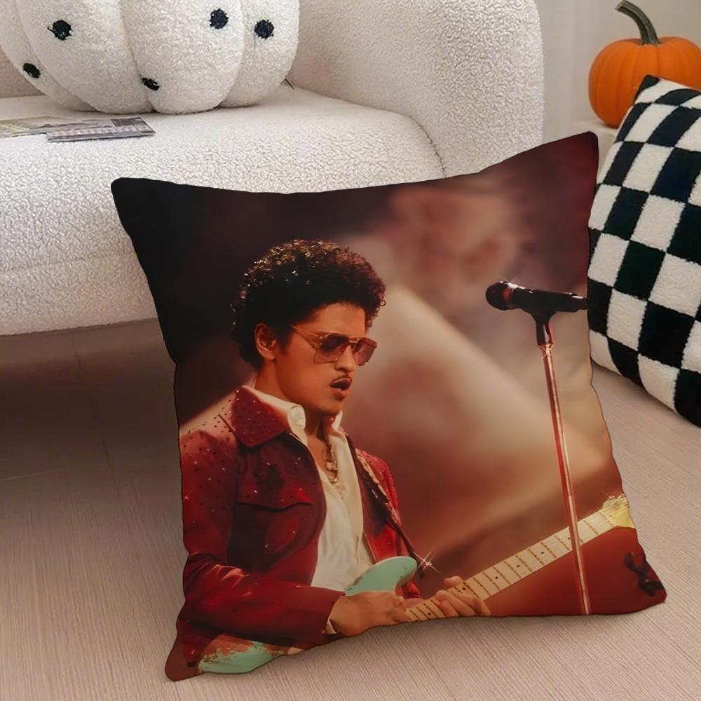 Charismatic BBruno Mars  Groovy singer Cushion Cover Throw Pillow Cover Hidden Button Durable Polyester Chair Cushion
