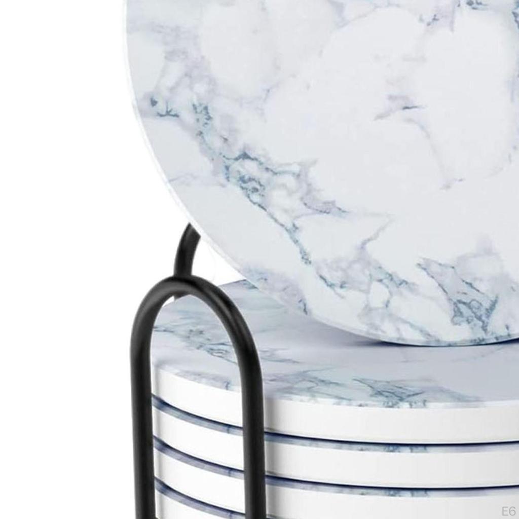 6 шт. Керамическая подставка под стакан с держателем 4 дюйма с пробковой задней частью для кофейной кружки, защита столешницы