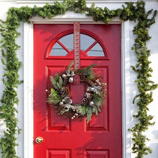 15" Вешалка для венка Металлическая вешалка для венка на дверь Не царапающаяся Накладная вешалка-крючок для Рождества Хэллоуина Входная дверь