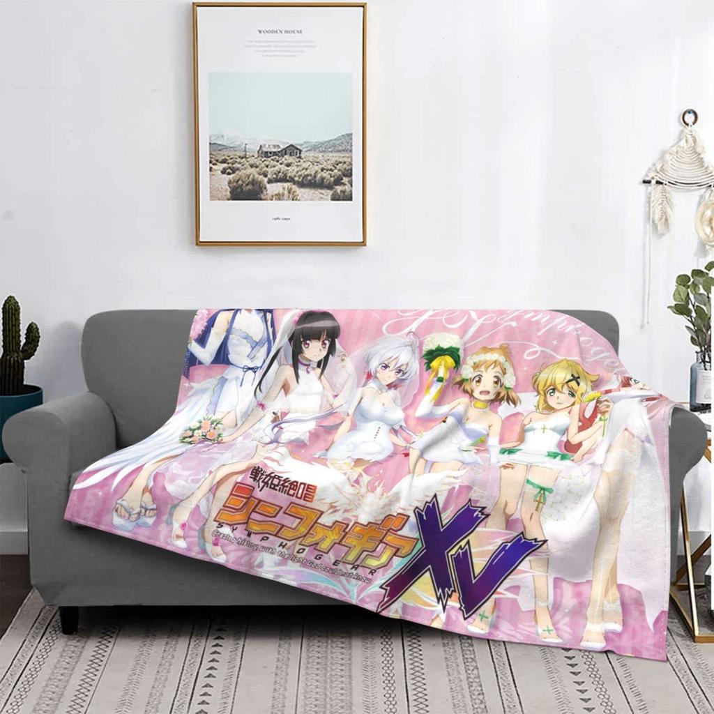 Senki Zesshou Symphogear Flannel Blanket, Soft and Stylish, All-Season, Washable, Cold Weather Protection, Cute, 200*150cm (80"x60")