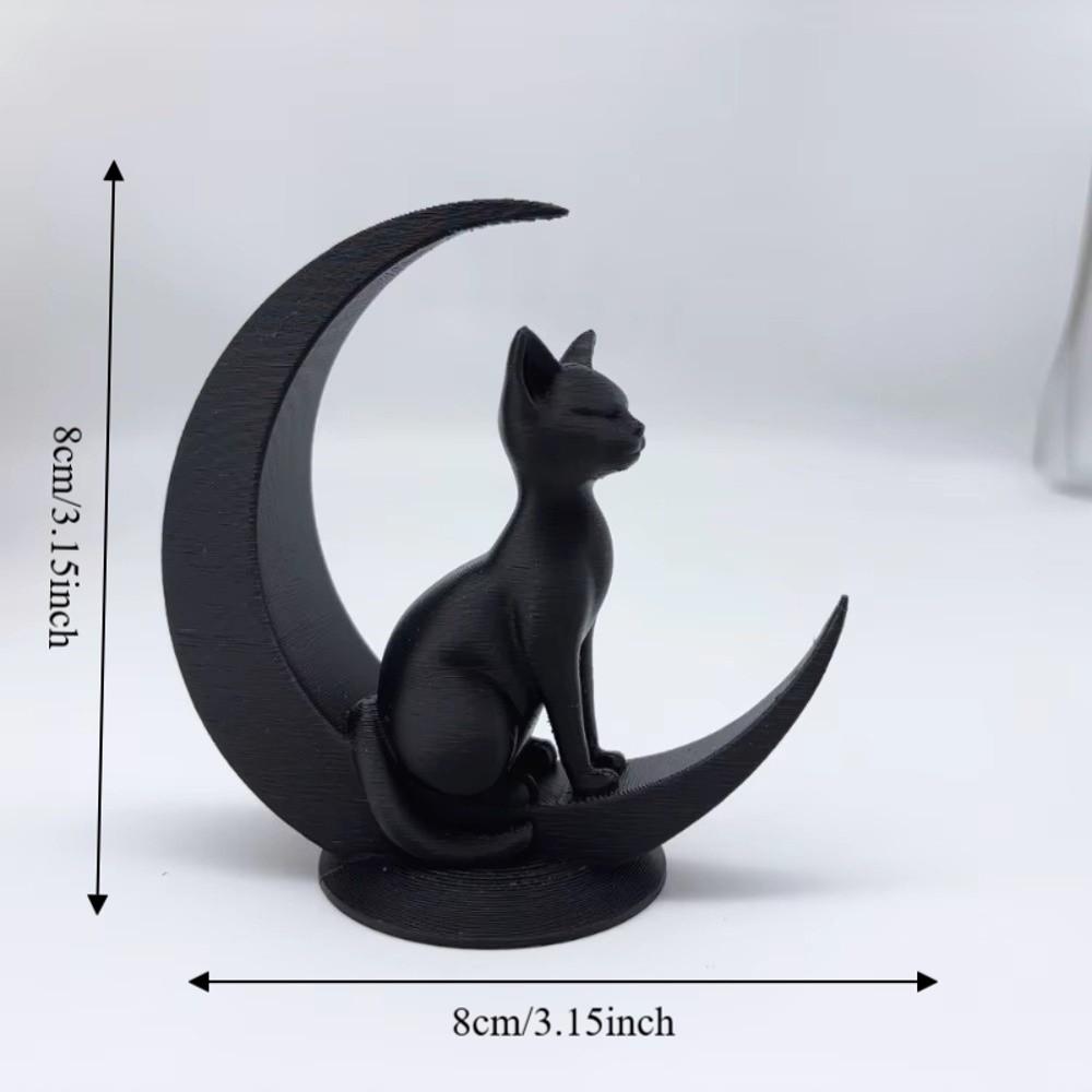 3D Printed Cat Sculpture Minimalist Style Desktop Decoration Dark Style Cat Statue Party