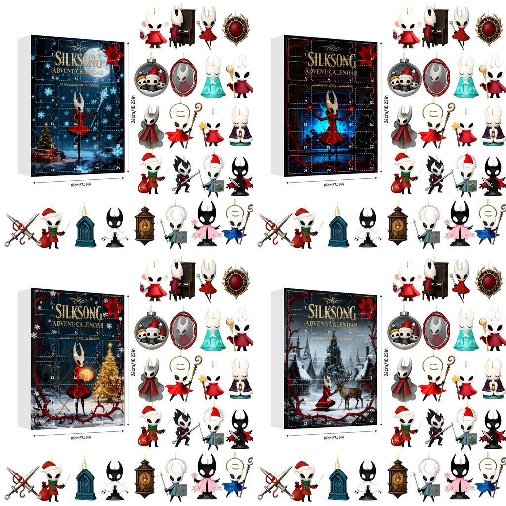 Набор акриловых елочных украшений Hollow Knight Silksong в рождественской тематике для праздничного декора