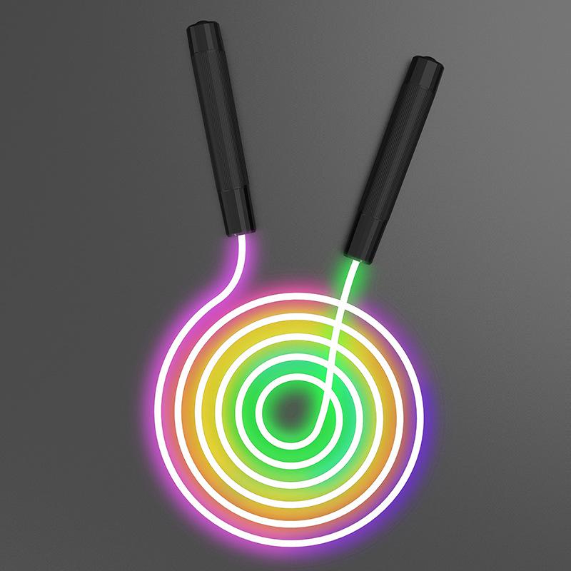 Светящаяся скакалка для детей, регулируемая по росту, светодиодная, для ночных прыжков, детская, взрослая, легкая, для тренировок, спортивный фитнес-инвентарь