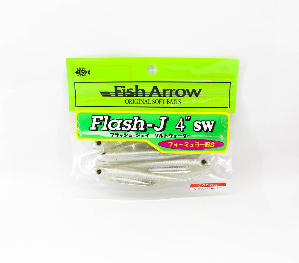 Fish Arrow Soft Lure Flash J SW 4 Inch 5 Piece Per Pack #100 (9655)