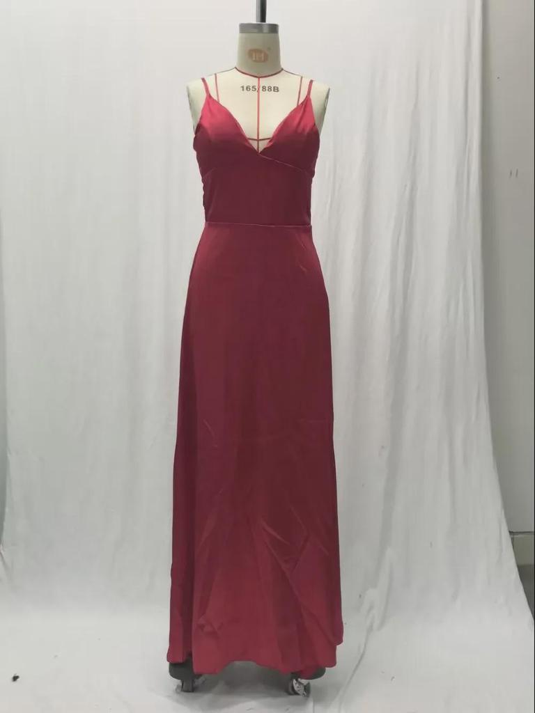 Весна/лето 2025 г. Европейское и американское сексуальное платье с V-образным вырезом и подтяжками