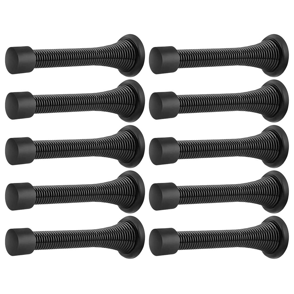 10Pcs Heavy Duty Spring Door Stopper with Rubber Bumper AntiCollision Wall Protector for Kitchen Bedroom Office