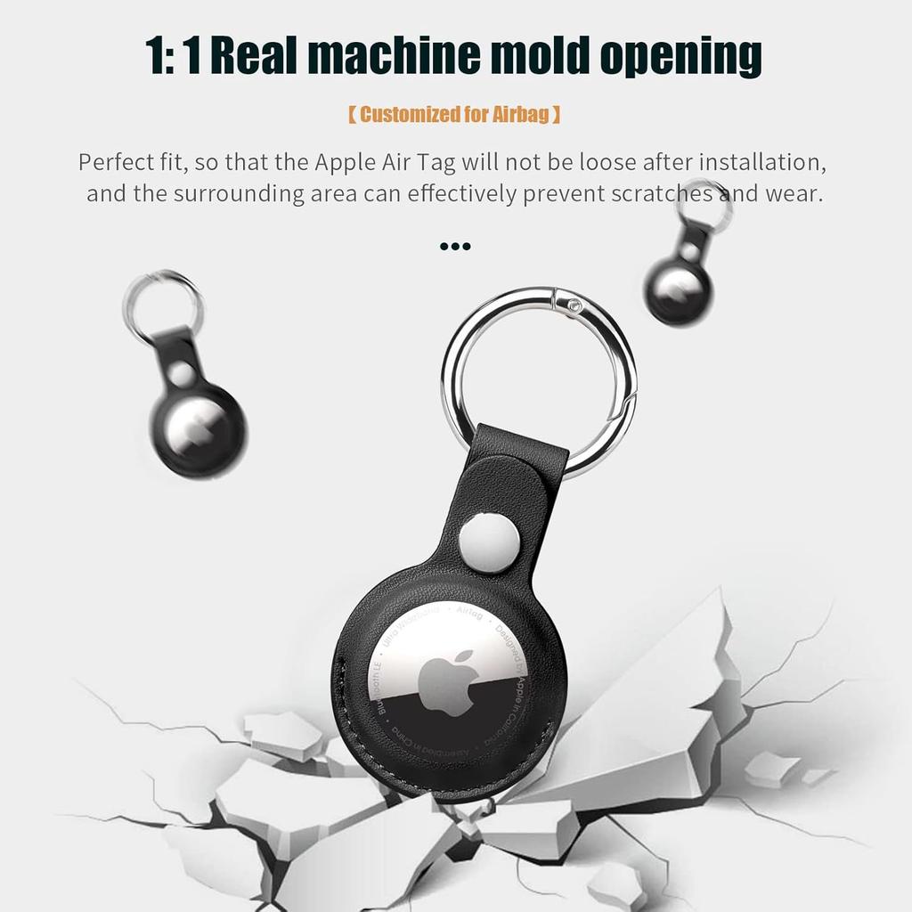 Для Apple Airtag Чехол Брелок и ПУ Кожа Держатель для Air Tag Защитный Чехол для Трекера с Петлей Кольцо для Ключей для AirTags Защитная Крышка