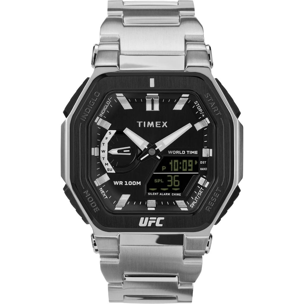 TIMEX UFC Watch Quartz 10 ATM Water Resistant Mineral Glass Black Dial TW2V84600 Mens Authentic Product
