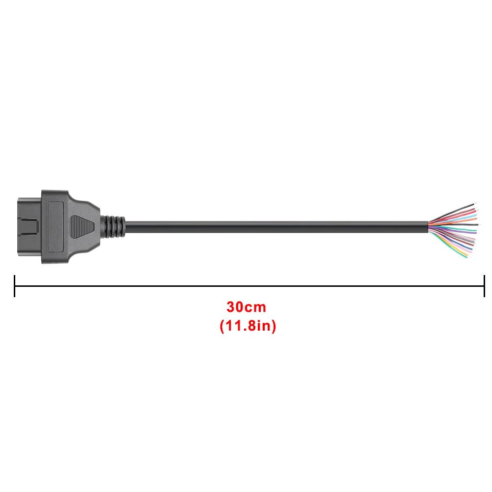 JieYuan 30cm 16pin Female to Male DIY OBD2 Auto Extension Cable Automotive Car Diagnostic auto Tool Scanner OBDII Connector