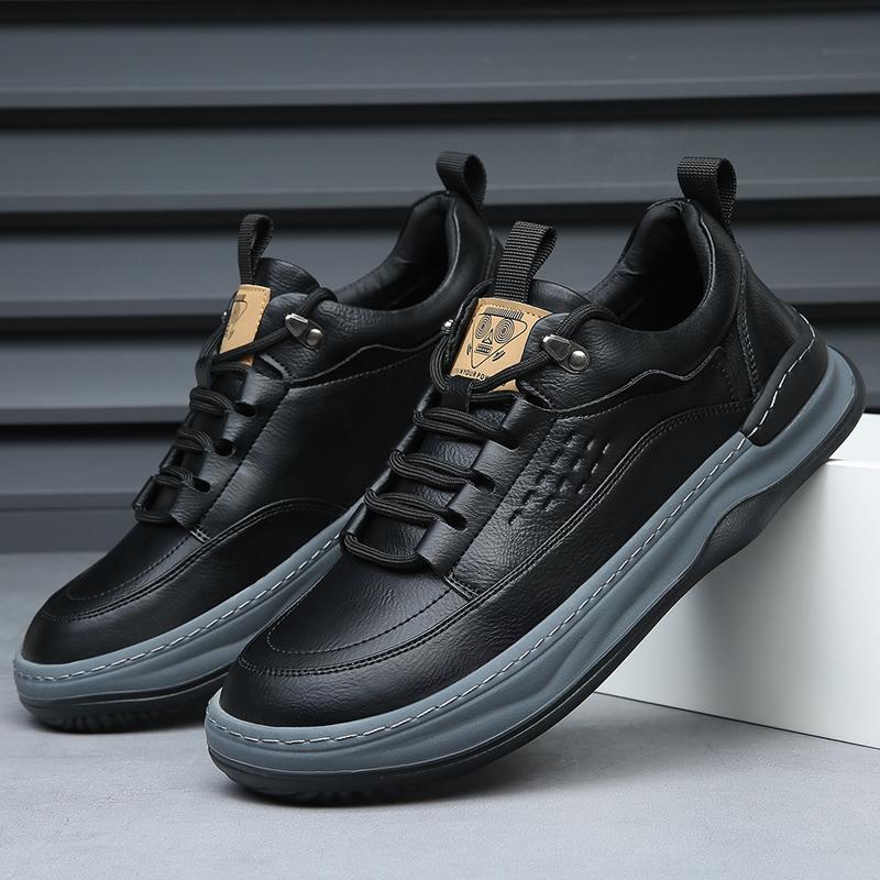 Leather Men Shoes Lace Up Oxfords Men Shoe Low Heeled Formal Shoe Men's Breathable Shoes Men Sneakers Outdoor Walking Shoes
