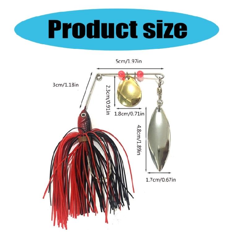 Double Willows Silicone Skirt Spinner Lures Baits Artificial Fishing Baits Swim Jigs  Baits for Freshwater Saltwater