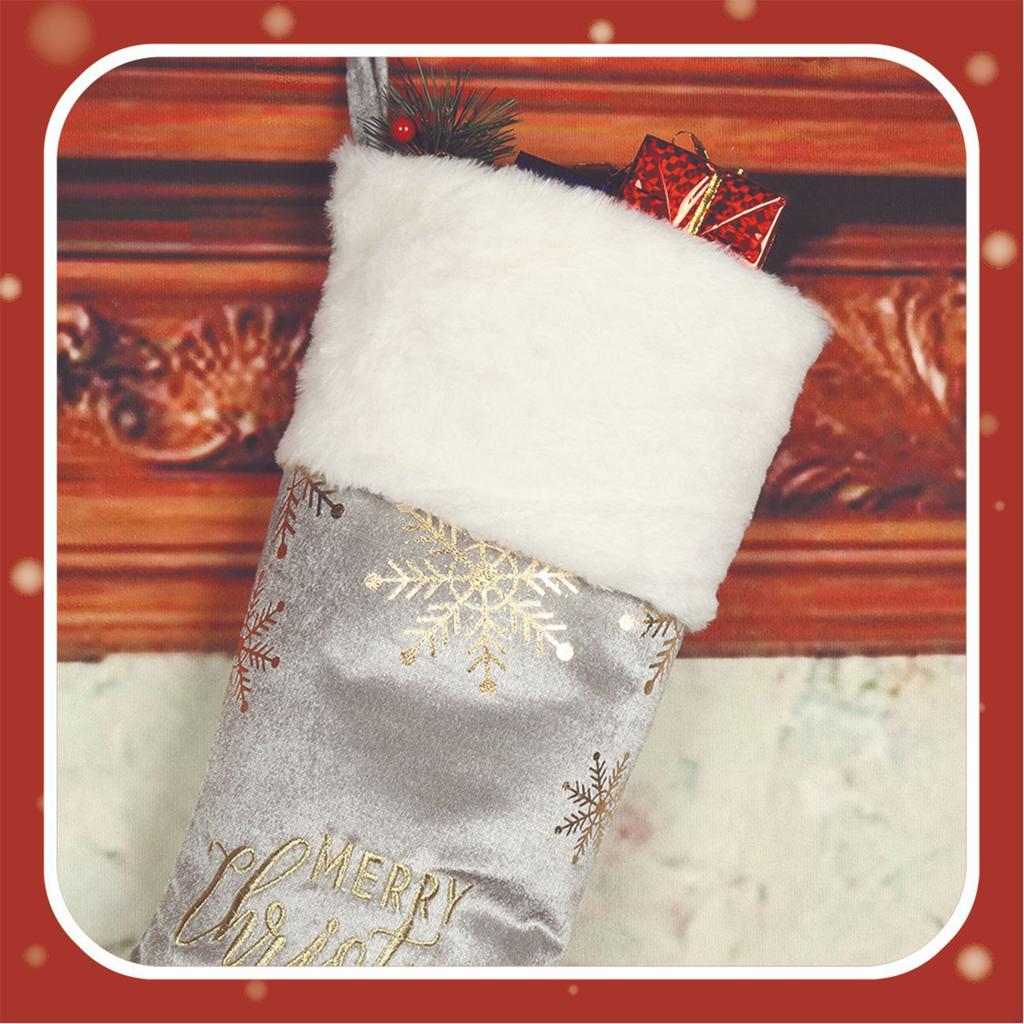 Christmas Velvet Stocking Pendant Xmas Tree Decor Filled Candy Gift Wrapping for Children Candy Indoor Family