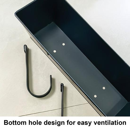 Подвесной цветочный горшок Yousheng, прямоугольный, с перилами, с дренажным отверстием, 16-дюймовый ящик для цветов с крючками для балкона, крыльца или террасы, травы, цветы