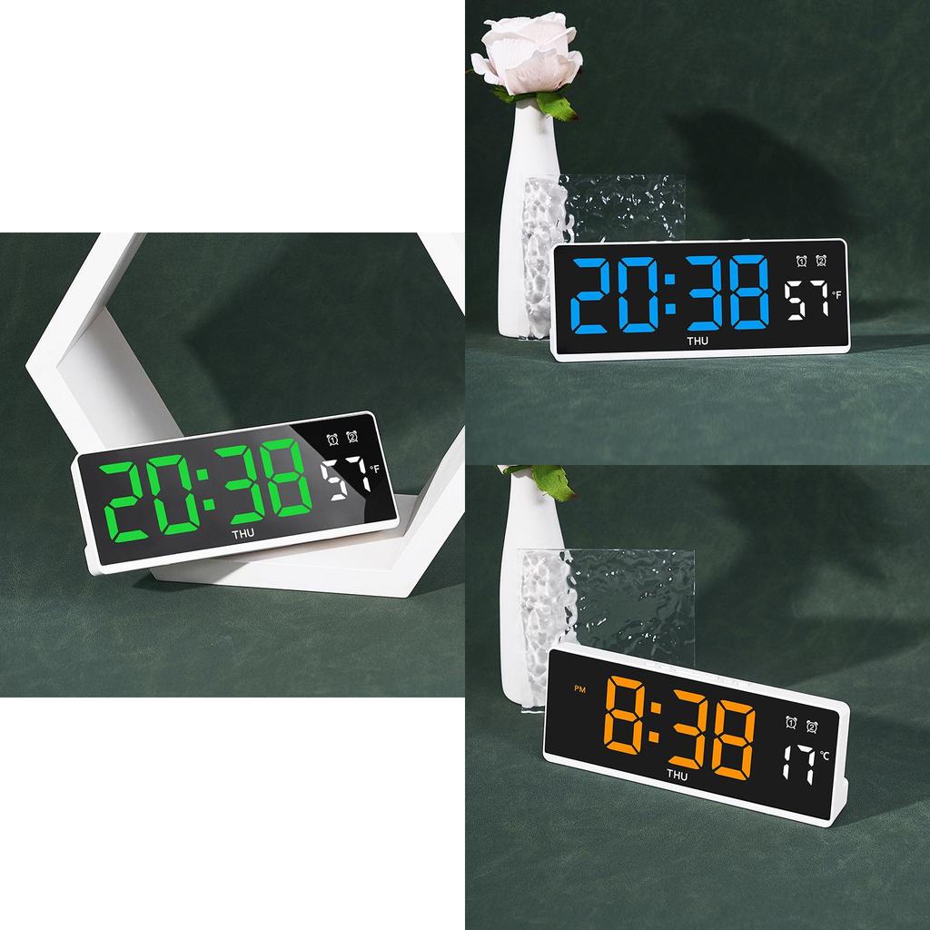 Multialarm Modern Led Desk Clock With Temperature Display For Office Or Bedroom Use